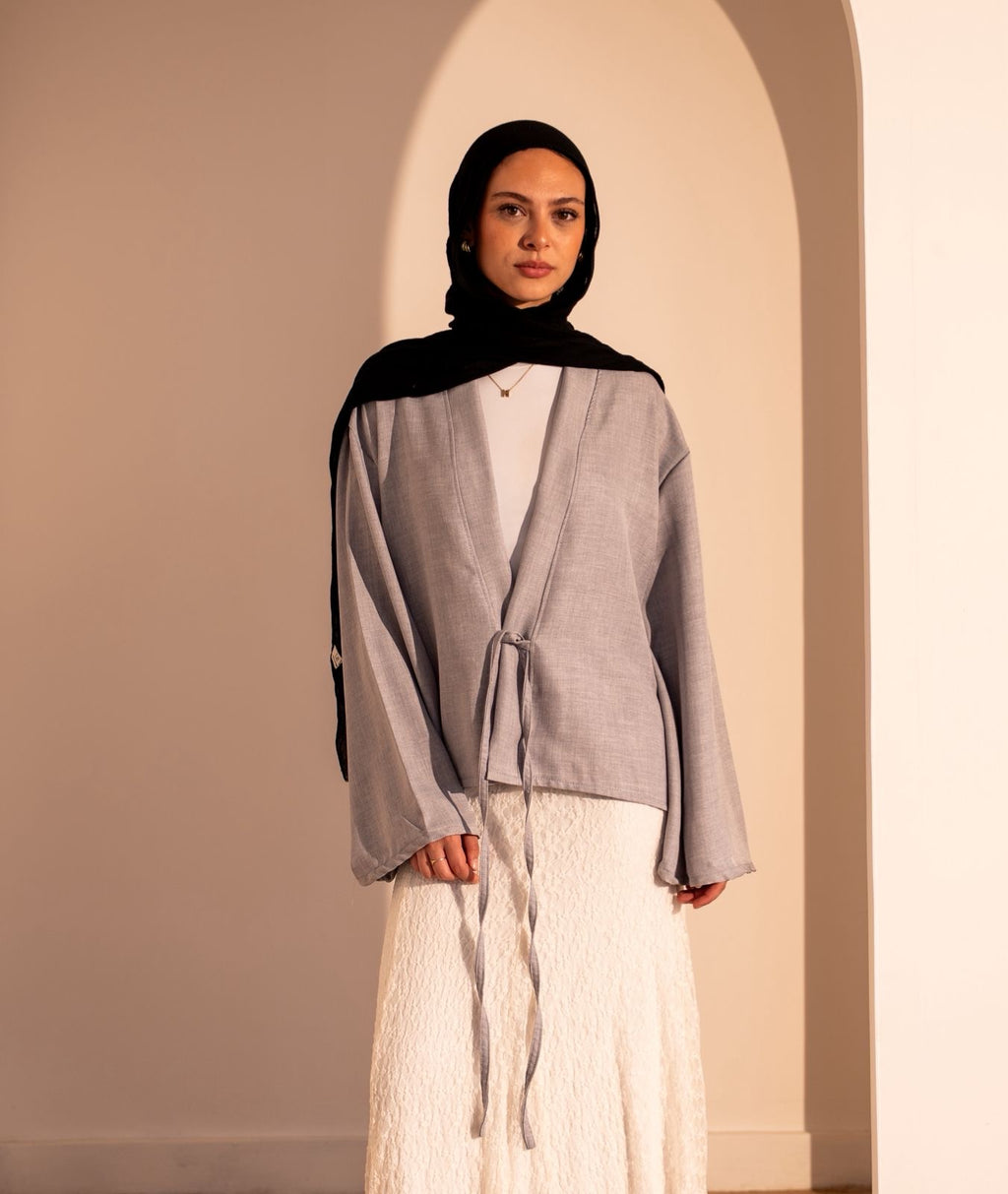 Tie cardigan