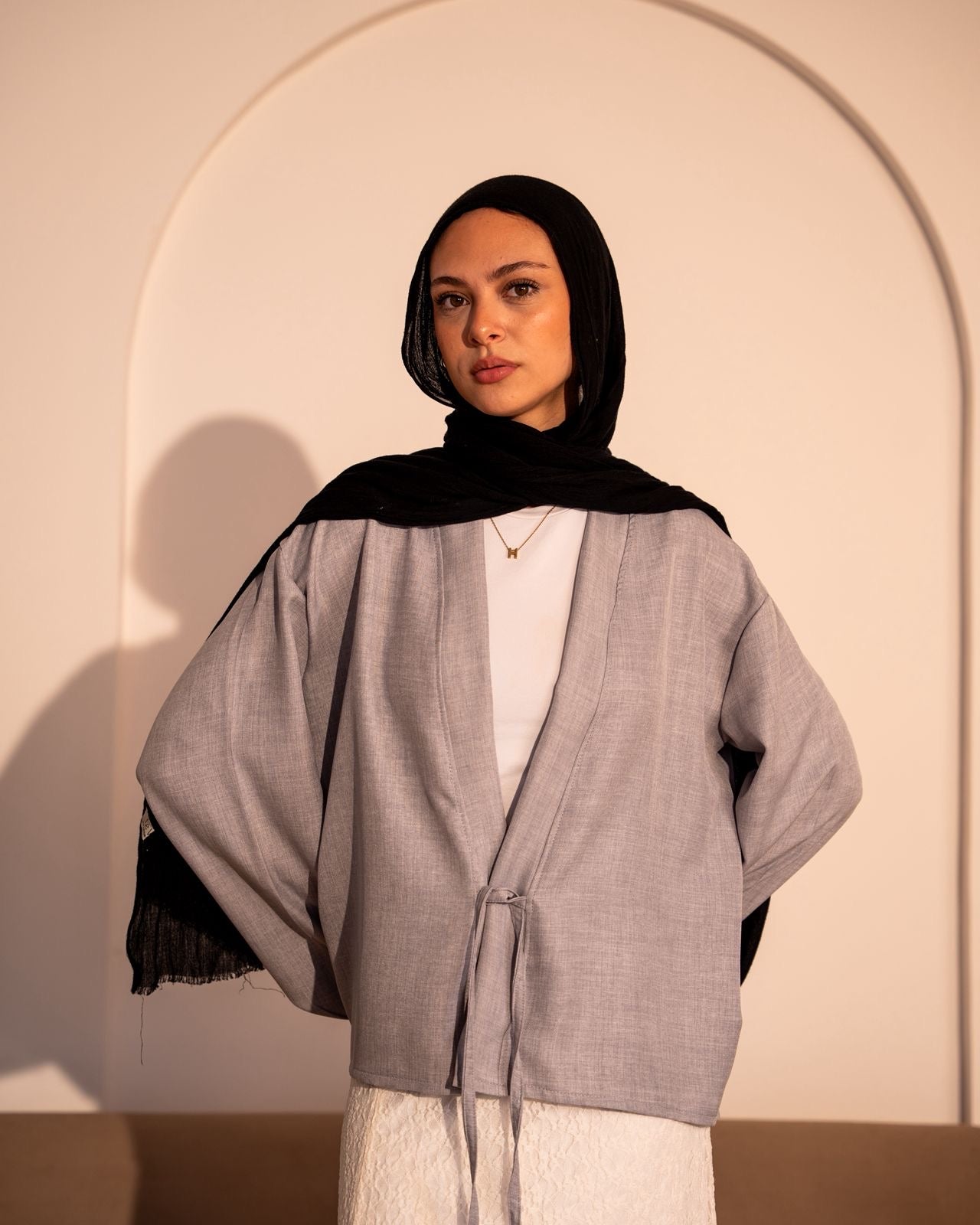 Tie cardigan