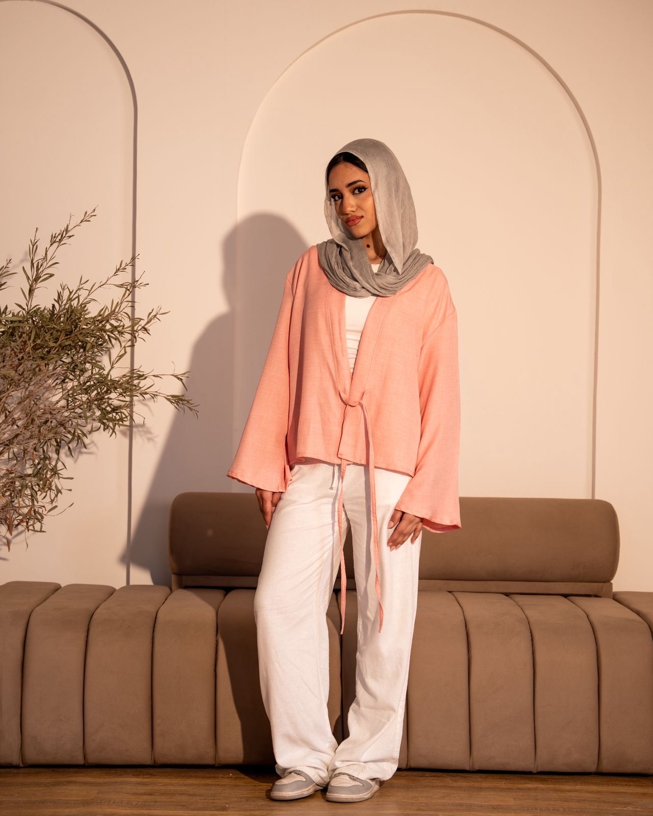 Tie cardigan